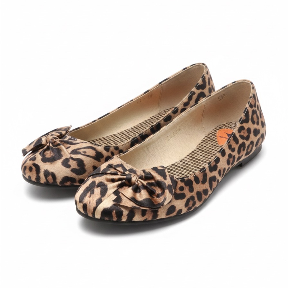 Rocket Dog Leopard Print Ballet Flats With Bow- Size 7.5